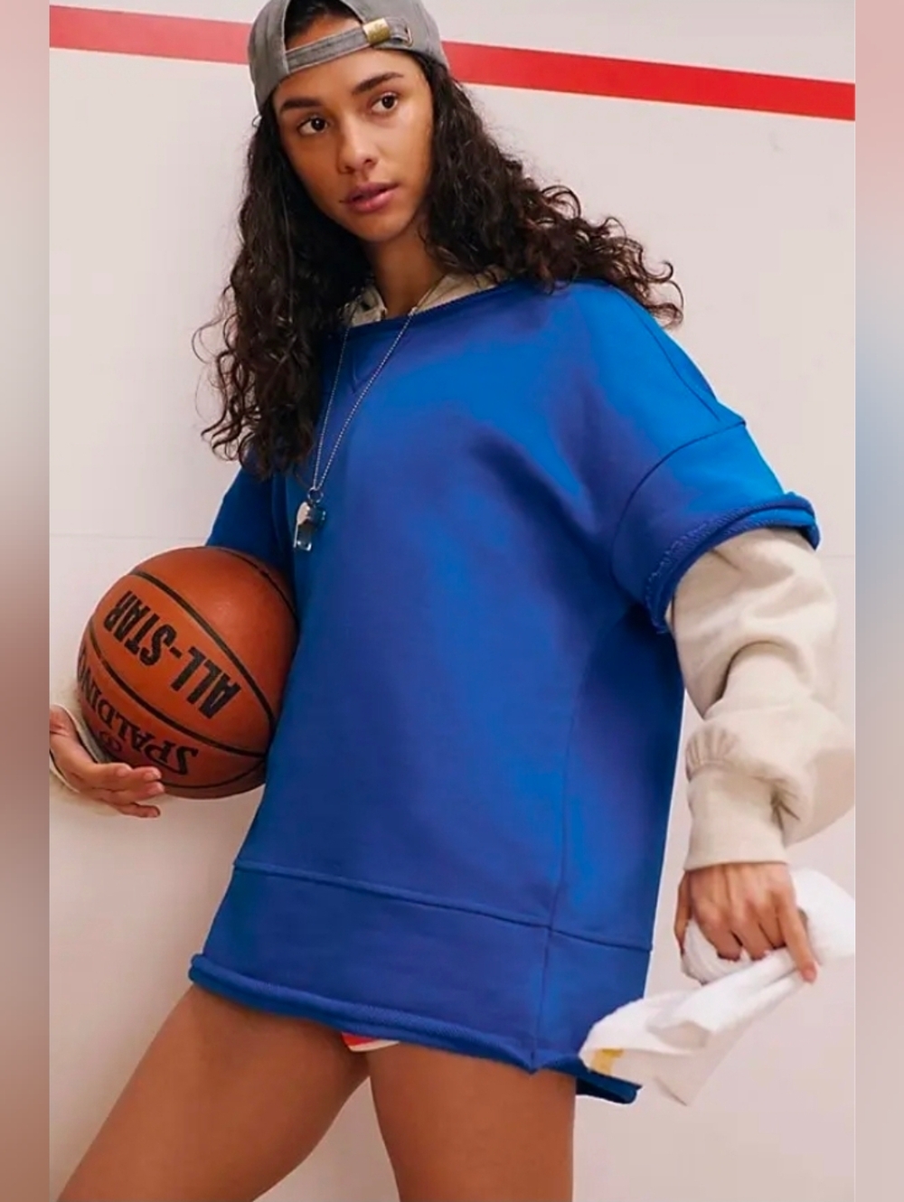 Free People Cruise Sweatshirt Tee In Stellar Blue SZ Medium *Soldout* NWT